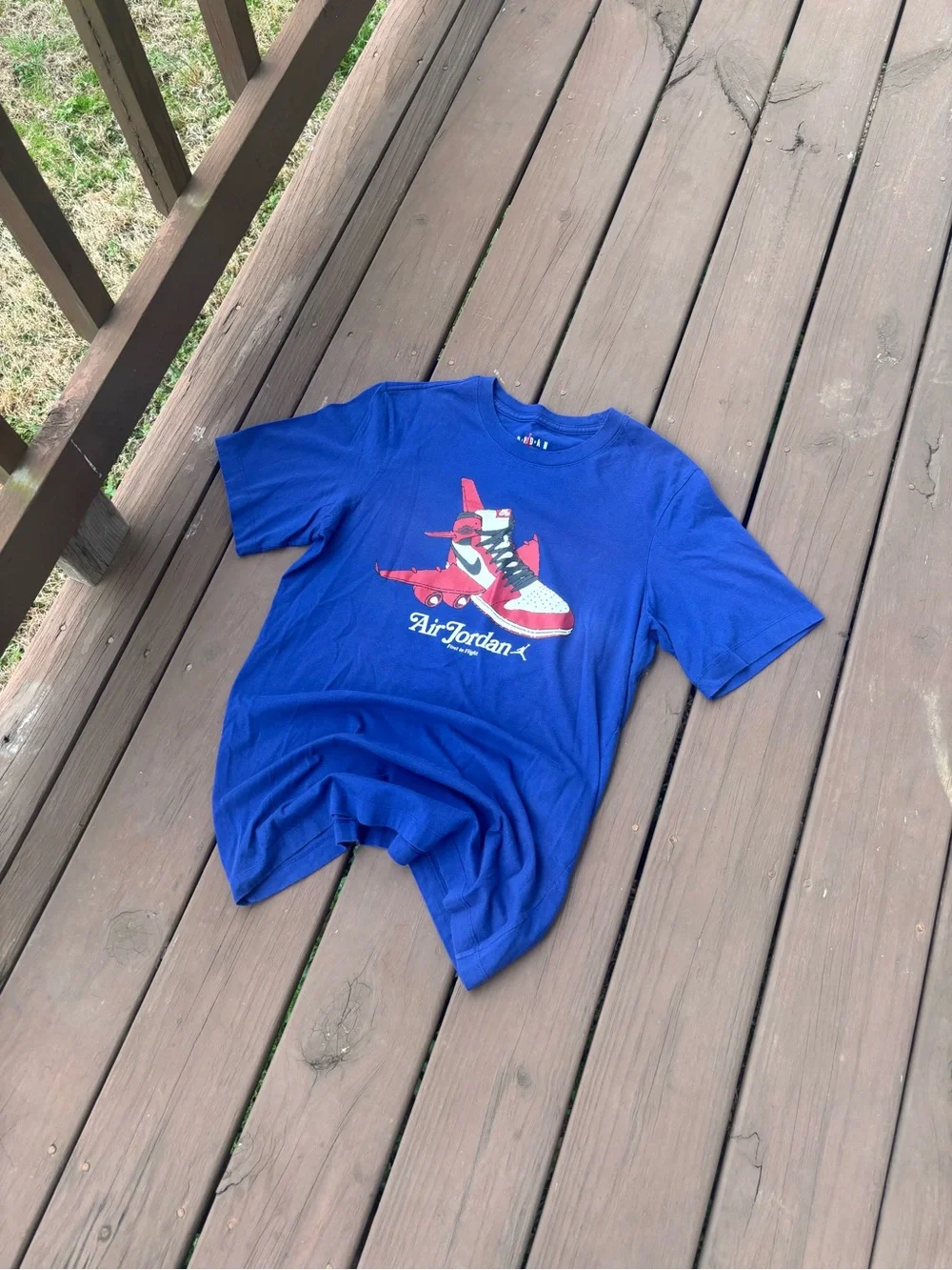Air Jordan Mens S Blue First In Flight Graphic Tee